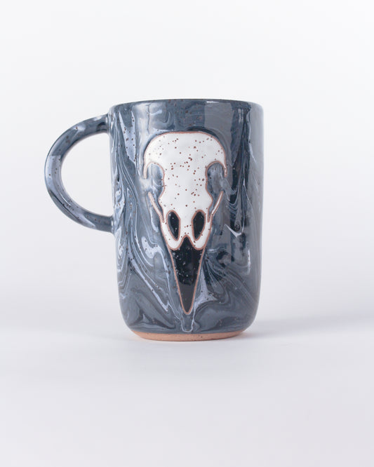 Raven Skull Travel Mug Speckled